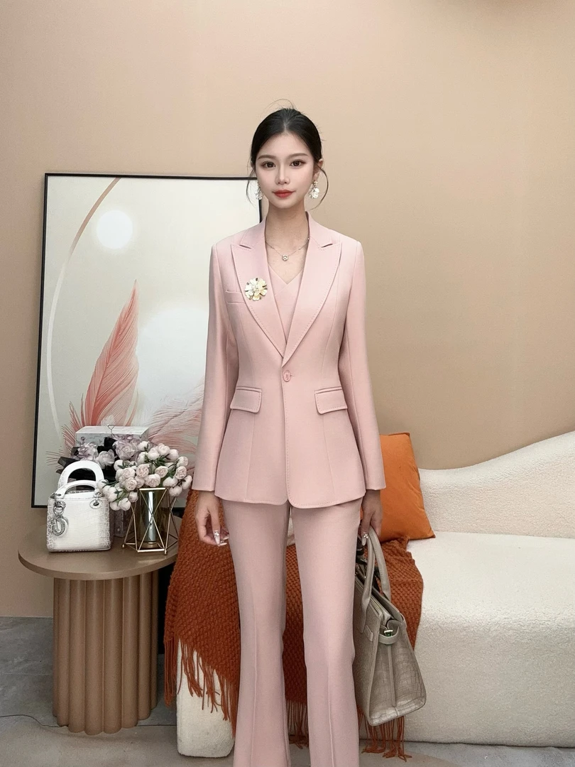 【99-6903】西装三件套包袖明轻奢方领气质时尚小香风显瘦休闲西服