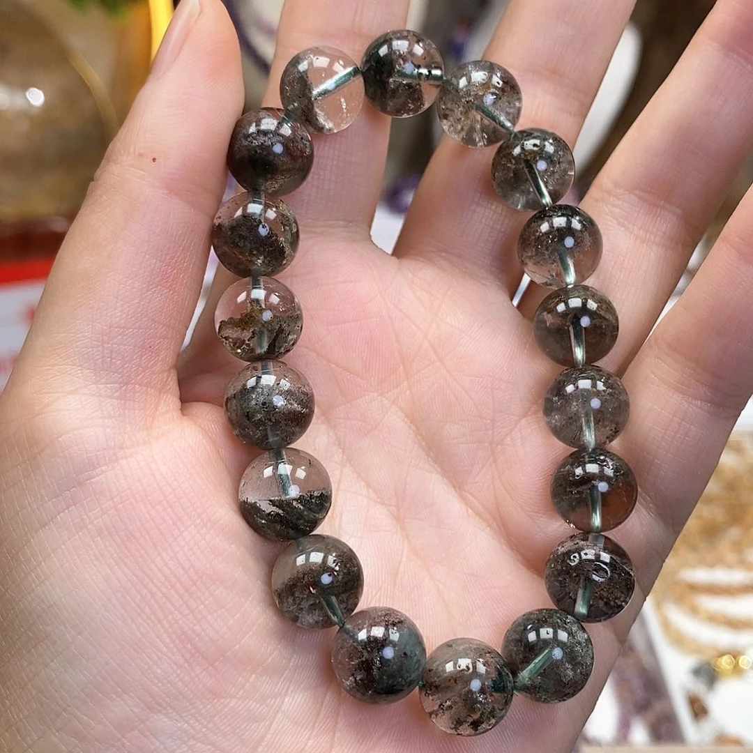 未镶嵌手链水晶11mm绿幽灵