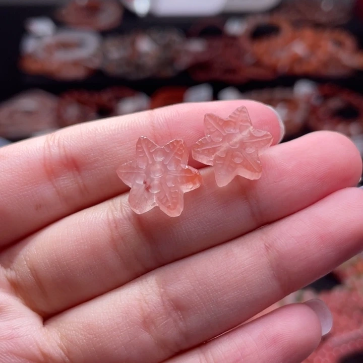 南红玛瑙未镶嵌配饰雪花2342