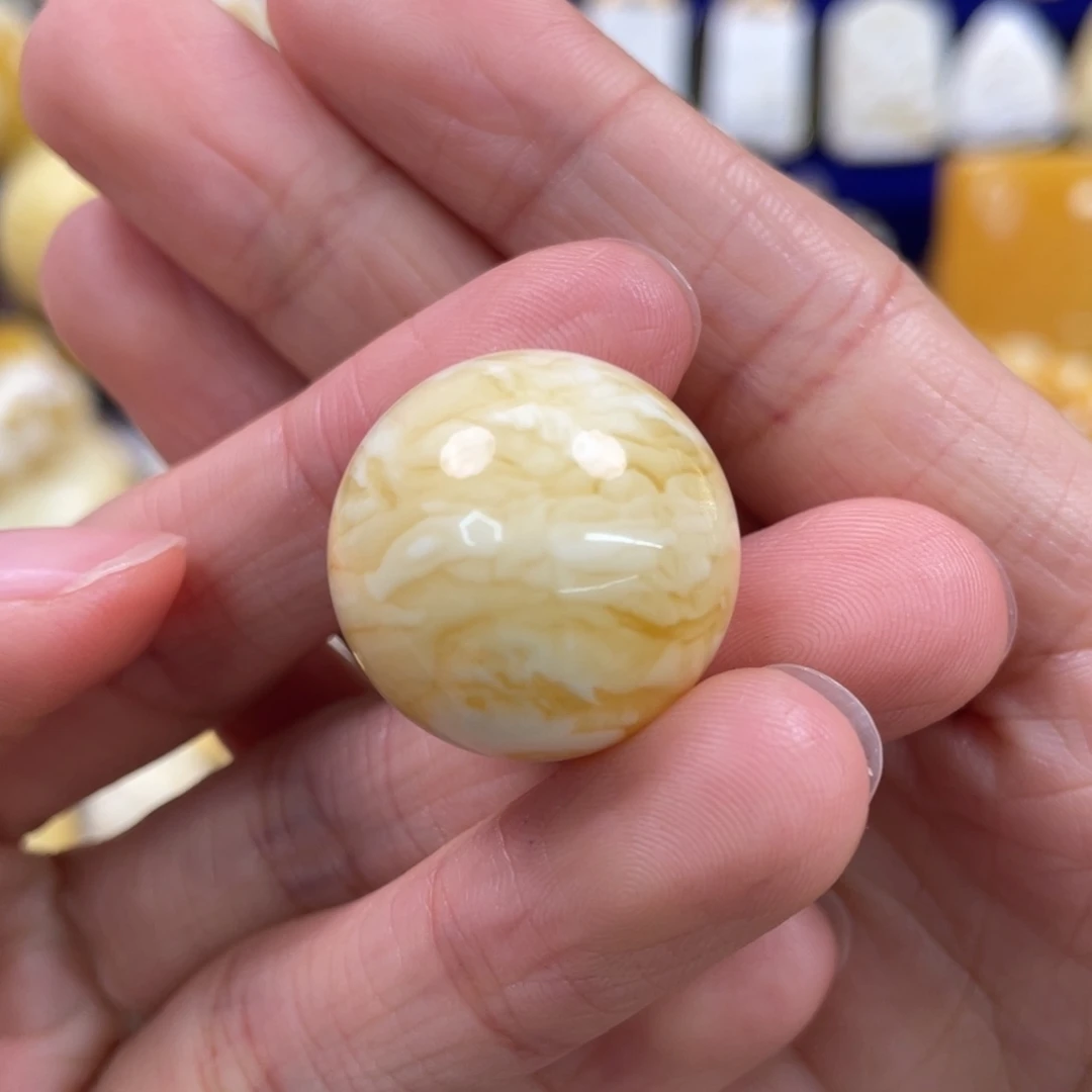 蜜蜡裸石未镶嵌琥珀蜜蜡珠子卡21.9mm