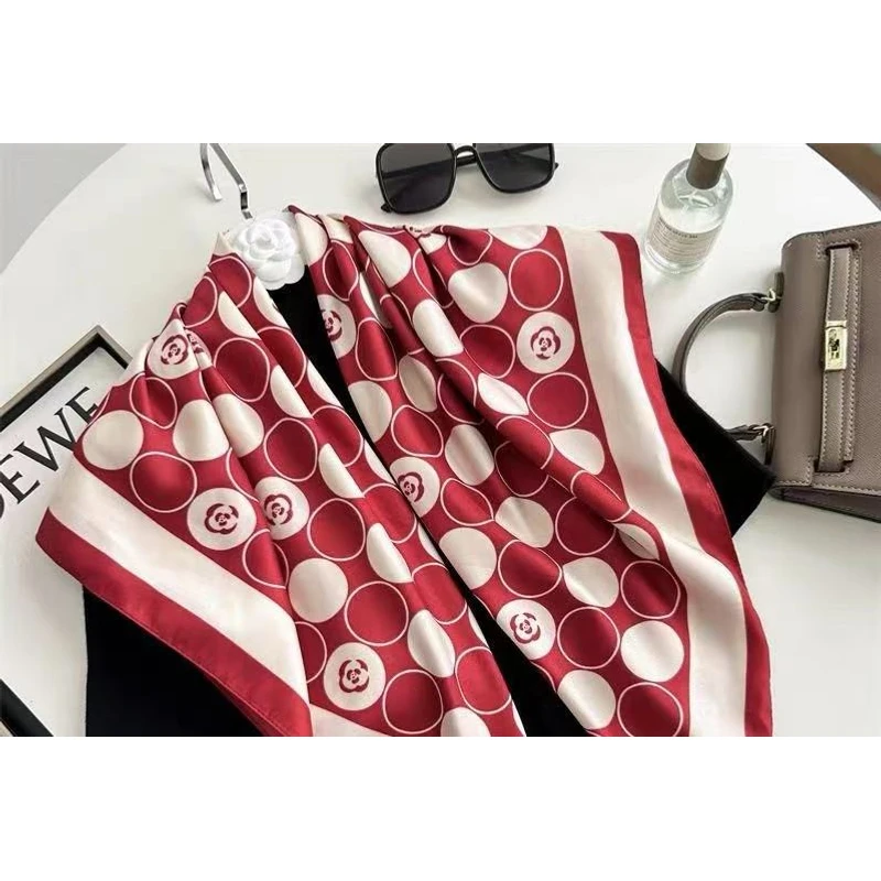 【胭脂红】N118新款时尚百搭丝巾方巾围巾70*70