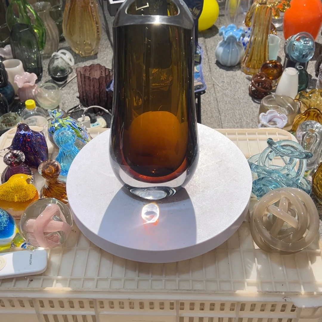 雁***子弘扬琉璃花器微瑕高度30