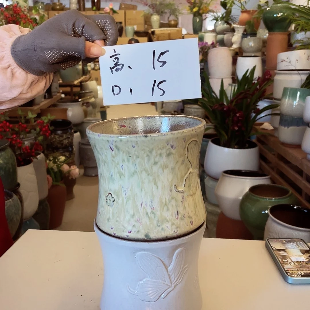 紫砂花盆高度15口径15