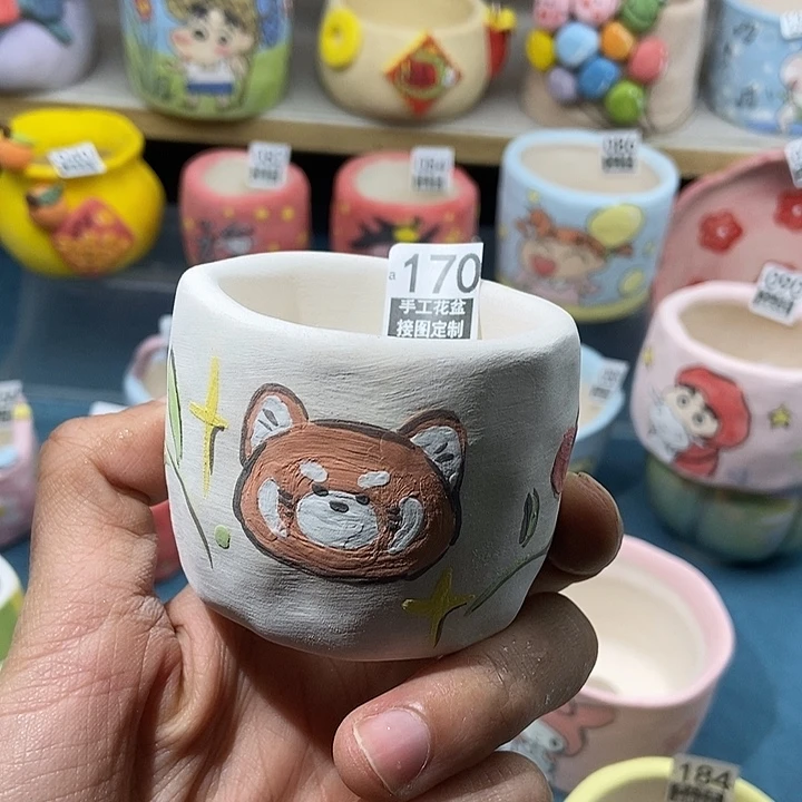 红陶170 接图定制 手工盆