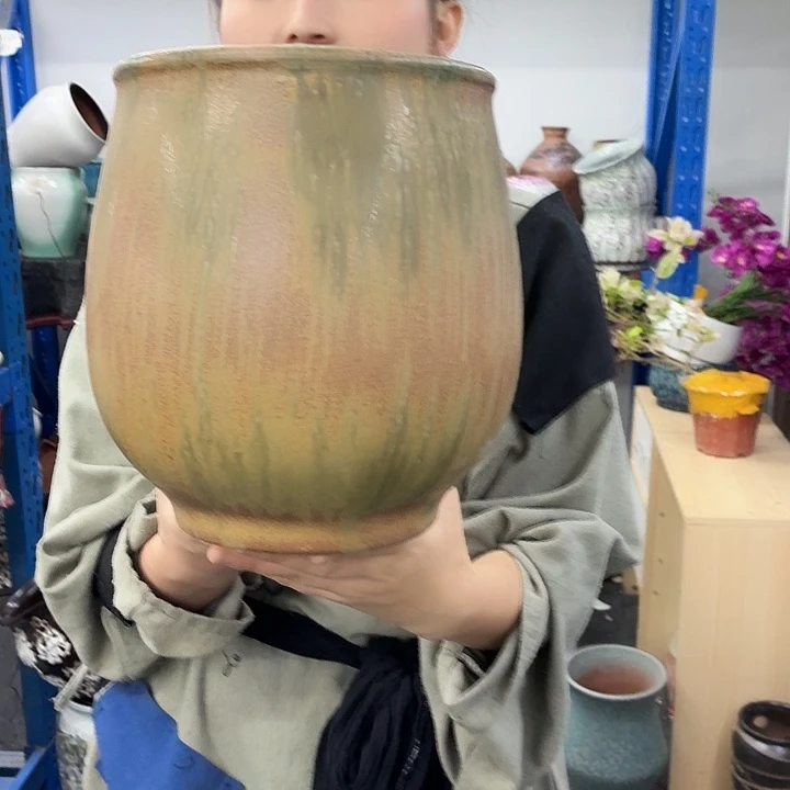 19×24 -粗陶花盆有孔-买买买