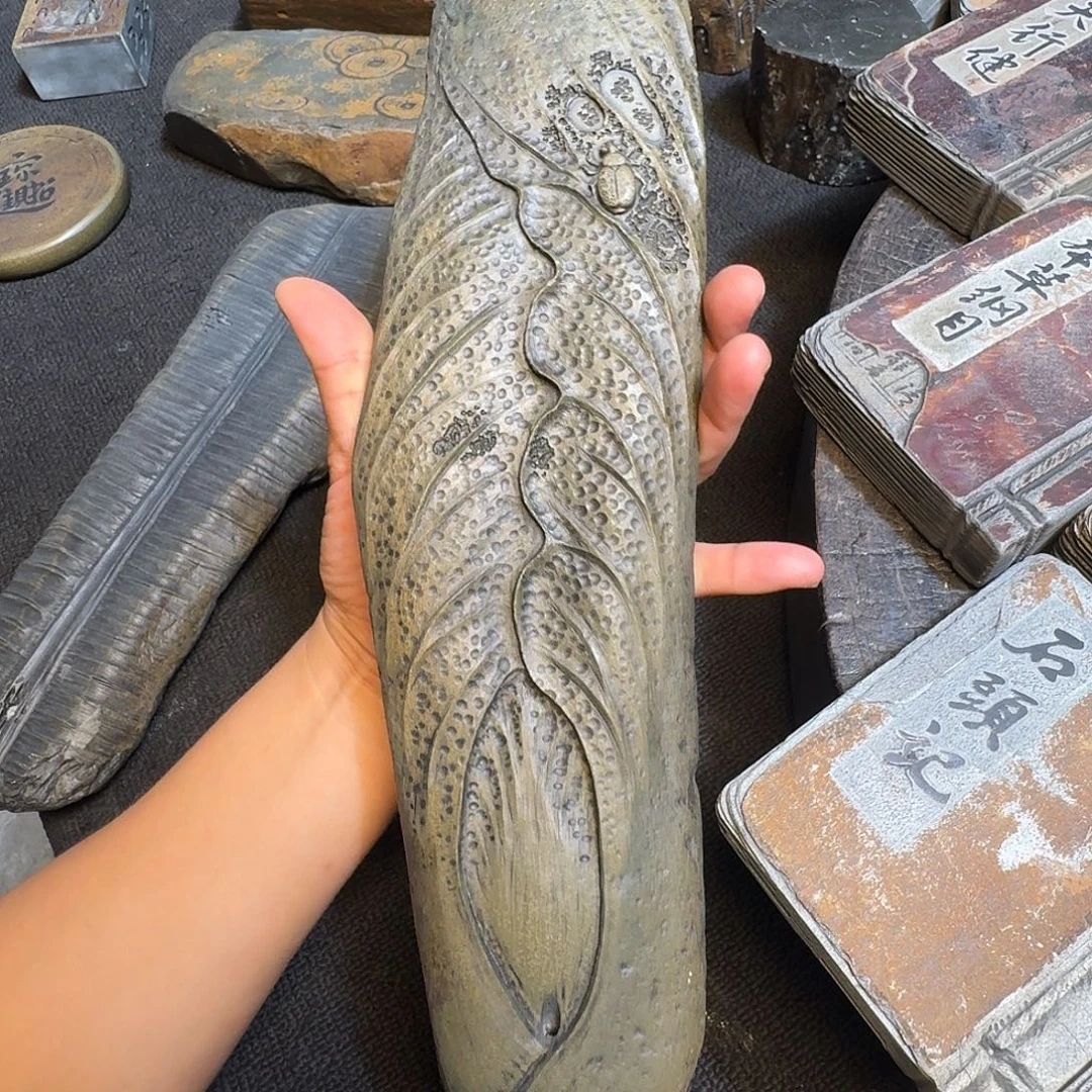 香插摆件歙砚石刻
