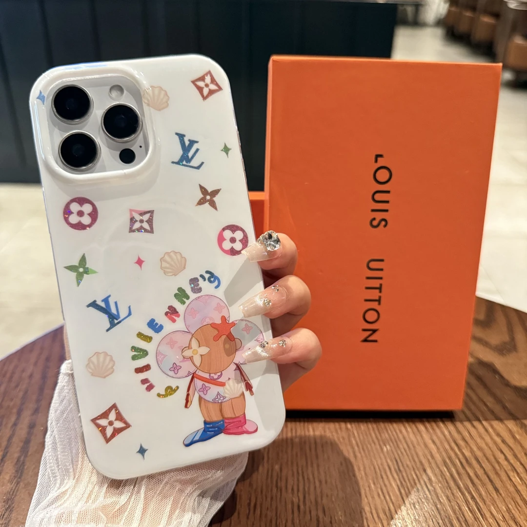 适用苹果16新款手机壳iPhone15promax磁吸老花网红13白色12pm女14