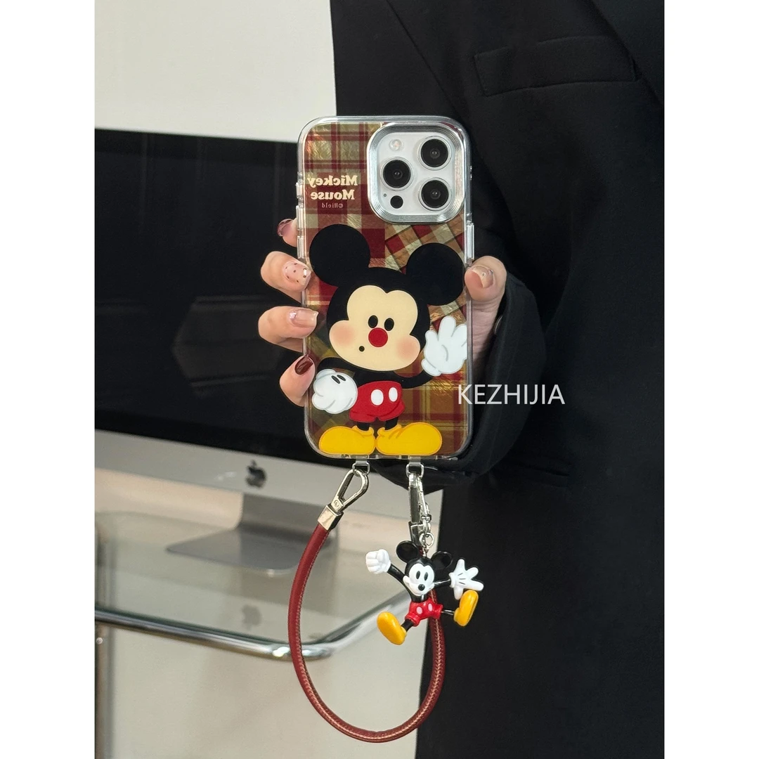 【壳之】可爱Q版米奇红格底适用苹果17/16/15/14/13Promax女手机壳