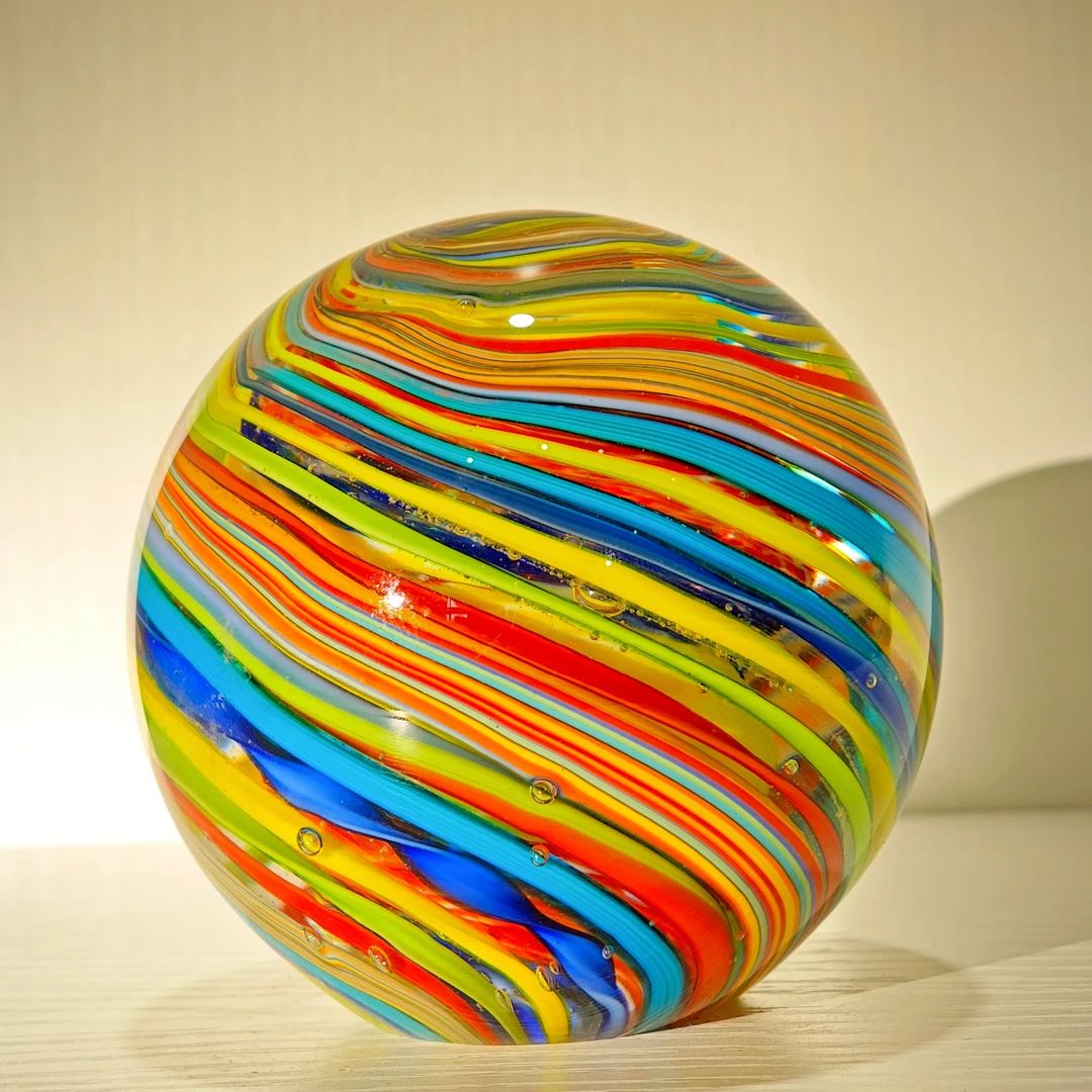 博山老美琉 纯手工七彩琉璃彩蛋客厅书房儿童房摆件轻奢送礼好物