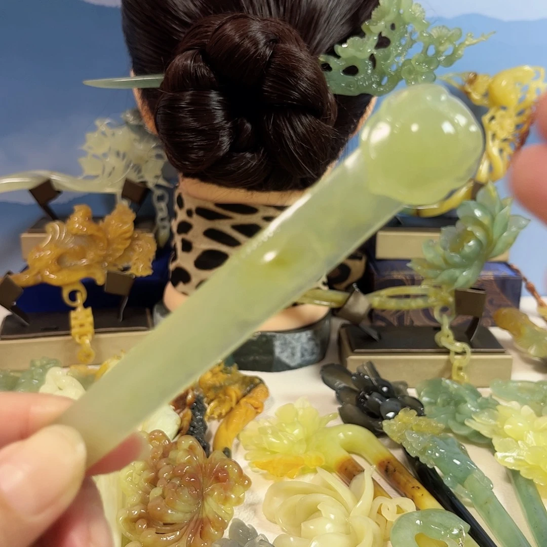 蛇纹石玉合金发饰