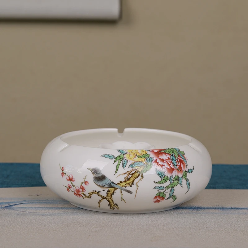 瓷韵优品 喜上眉梢香远益清烟灰缸家用茶道配件-1050