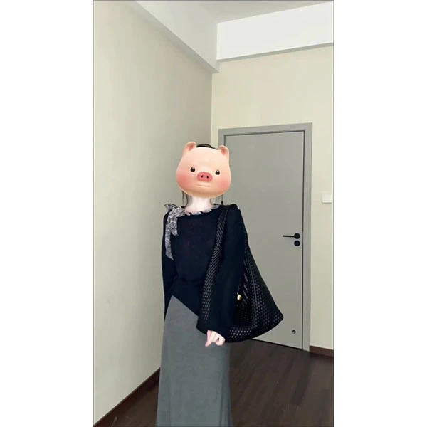 宽松百搭气质针织衫2025秋季简约长袖打底衫通勤上衣女裙子套装