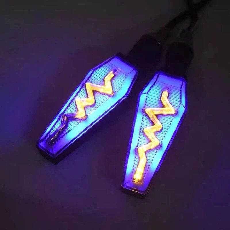 摩托车越野赛车改装通用心电图款LED高亮转弯流水指示灯