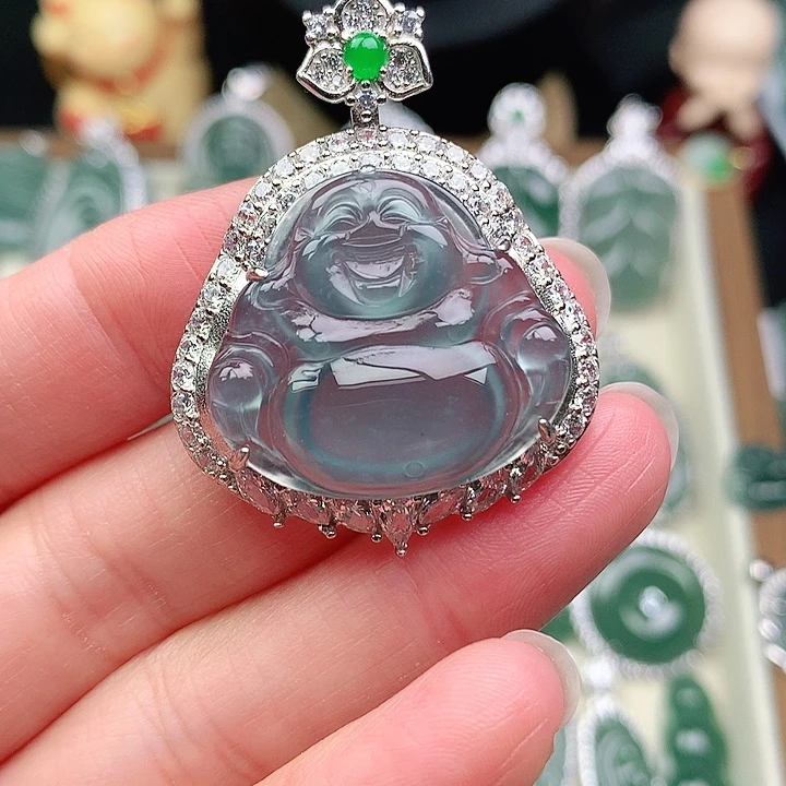 颈饰银S925镶嵌翡翠吊坠