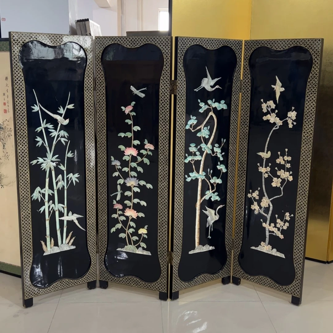 绘画屏风框画茶空间设计