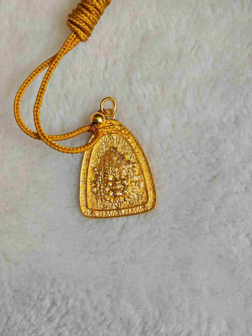 足金999真金纯黄金古法黄财神吊坠