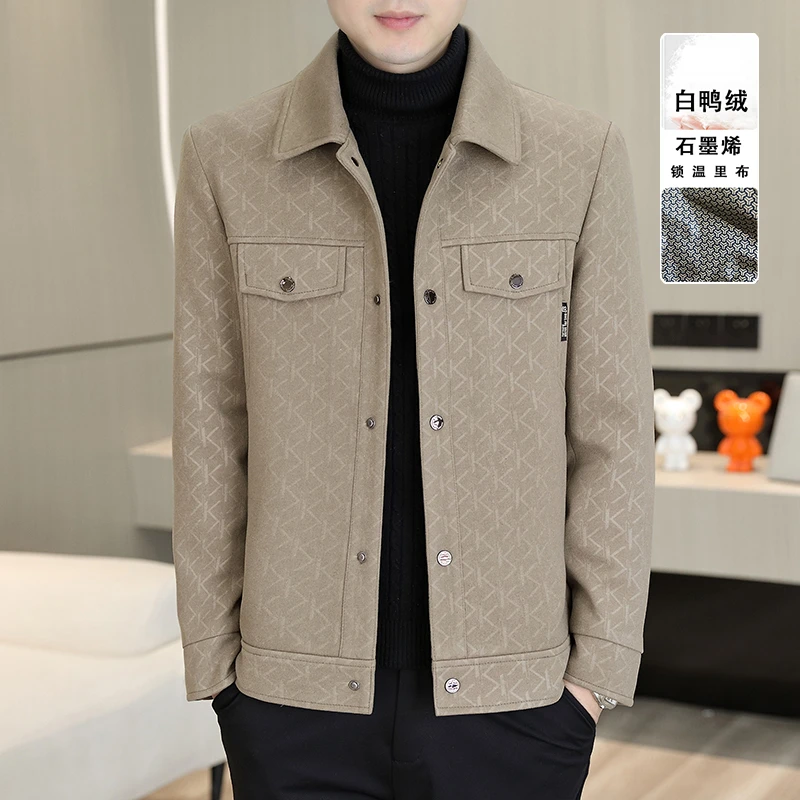 2025冬季新款男士90白鸭绒羽绒服夹克时尚休闲羽绒夹克保暖外套