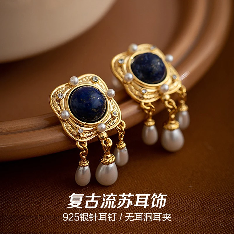 铜合金合成锆石耳饰 素款精致耳钉流苏原创设计饰品