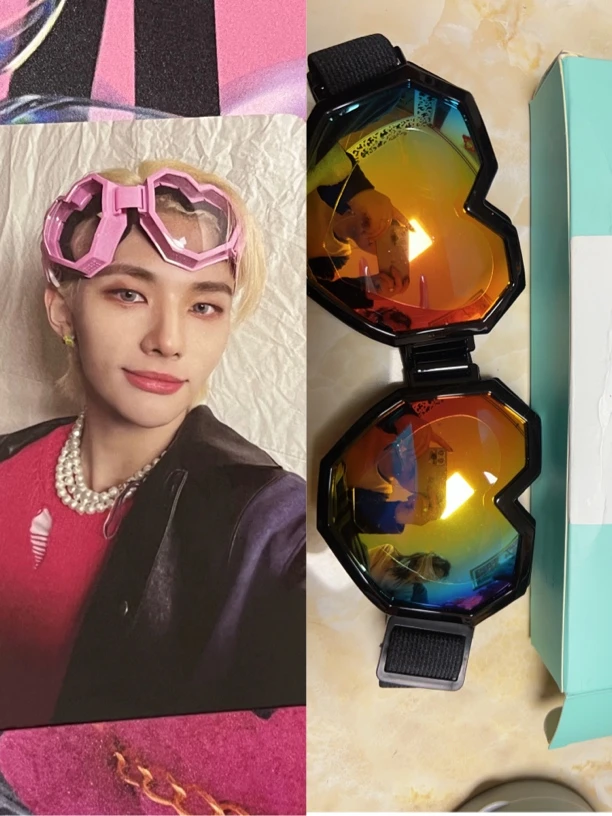 爱心形滑雪护目镜可带眼镜男女骑行摩托车防风沙防紫外线防雪镜片