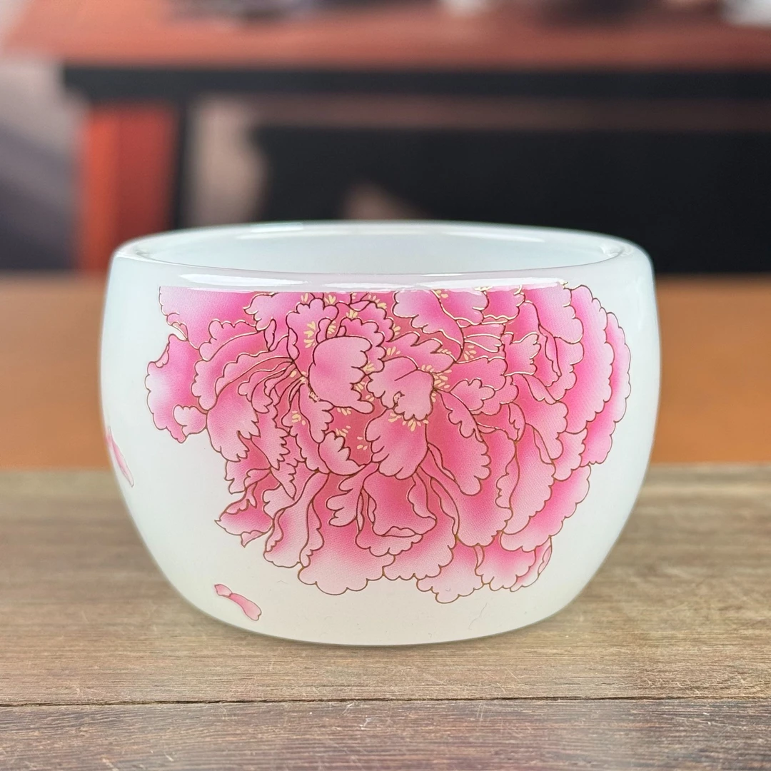 琉璃粉牡丹主人杯A170