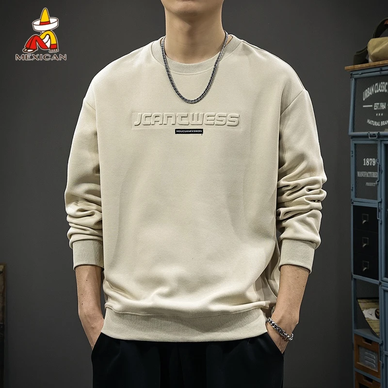 Mexican/稻草人美式钢印长袖卫衣男款春季宽松休闲高街上衣潮ins