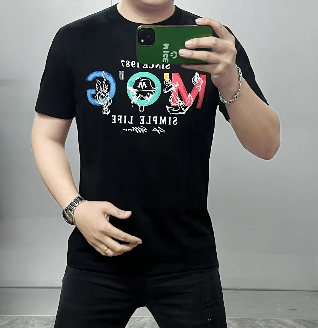 春夏款高品质时尚潮流爆款个性百搭修身男士圆领休闲短袖T恤8005