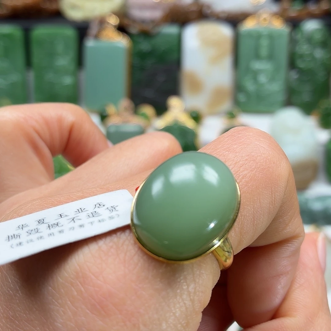 和田玉银S925镶嵌颈饰大蛋面