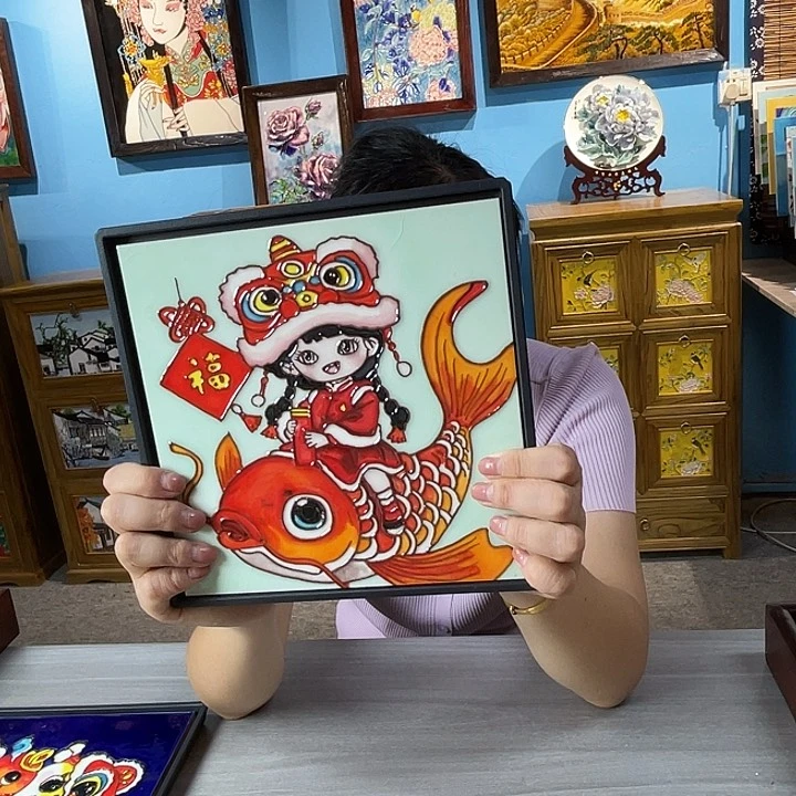 竖款纯手工制作瓷板画20/20