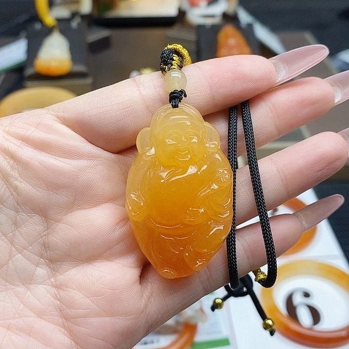 石英质玉（黄龙玉）未镶嵌吊坠