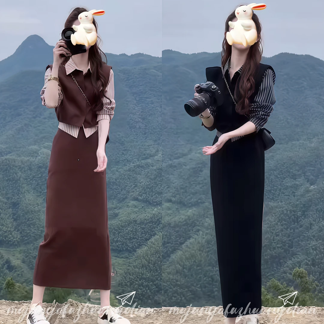 极简风休闲风轻熟风时尚套装时尚法式轻熟裙子气质