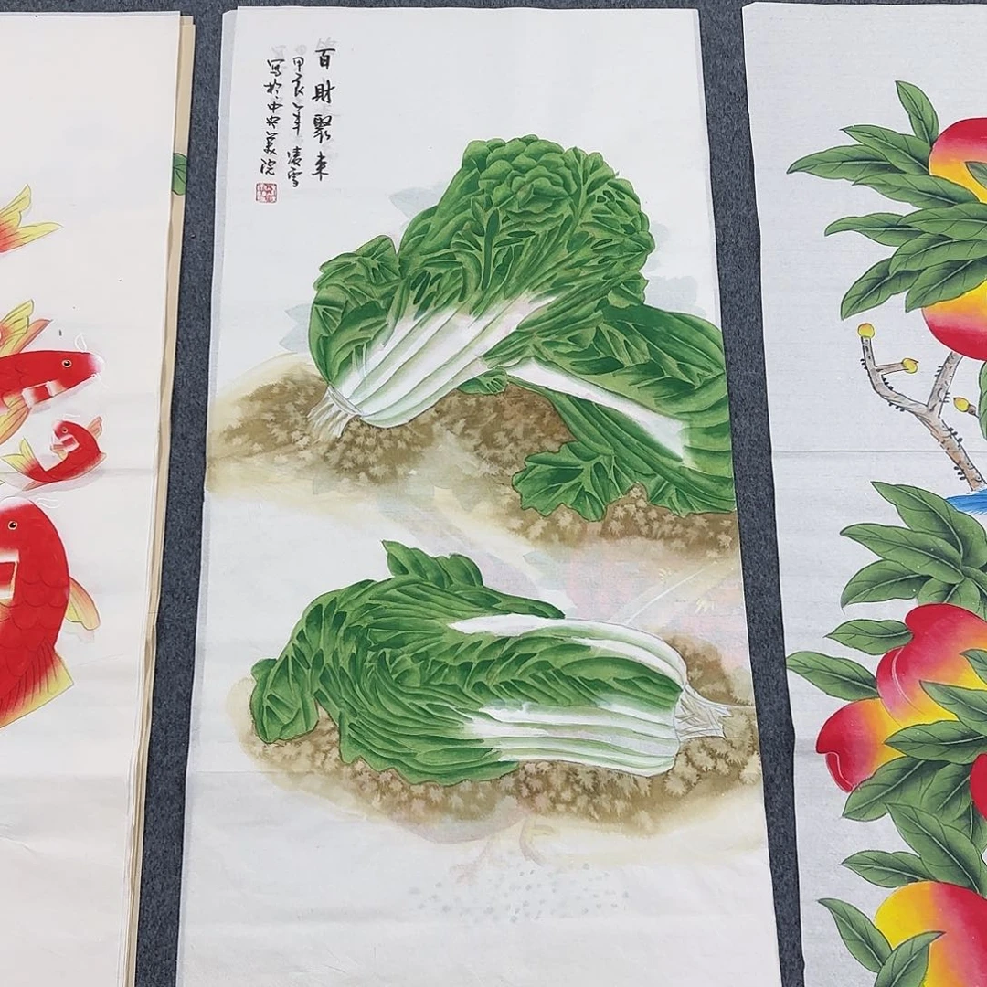 国画尺寸50X100手绘作品