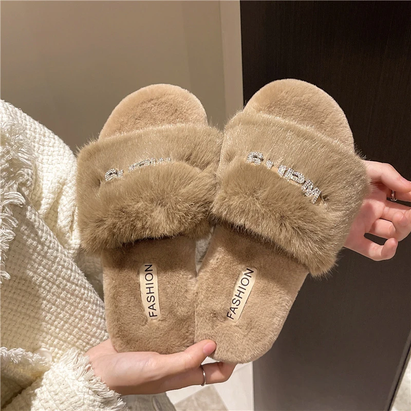 2025秋冬新款韩版Ins风法式气质温柔厚底毛毛拖鞋女外穿时尚百搭