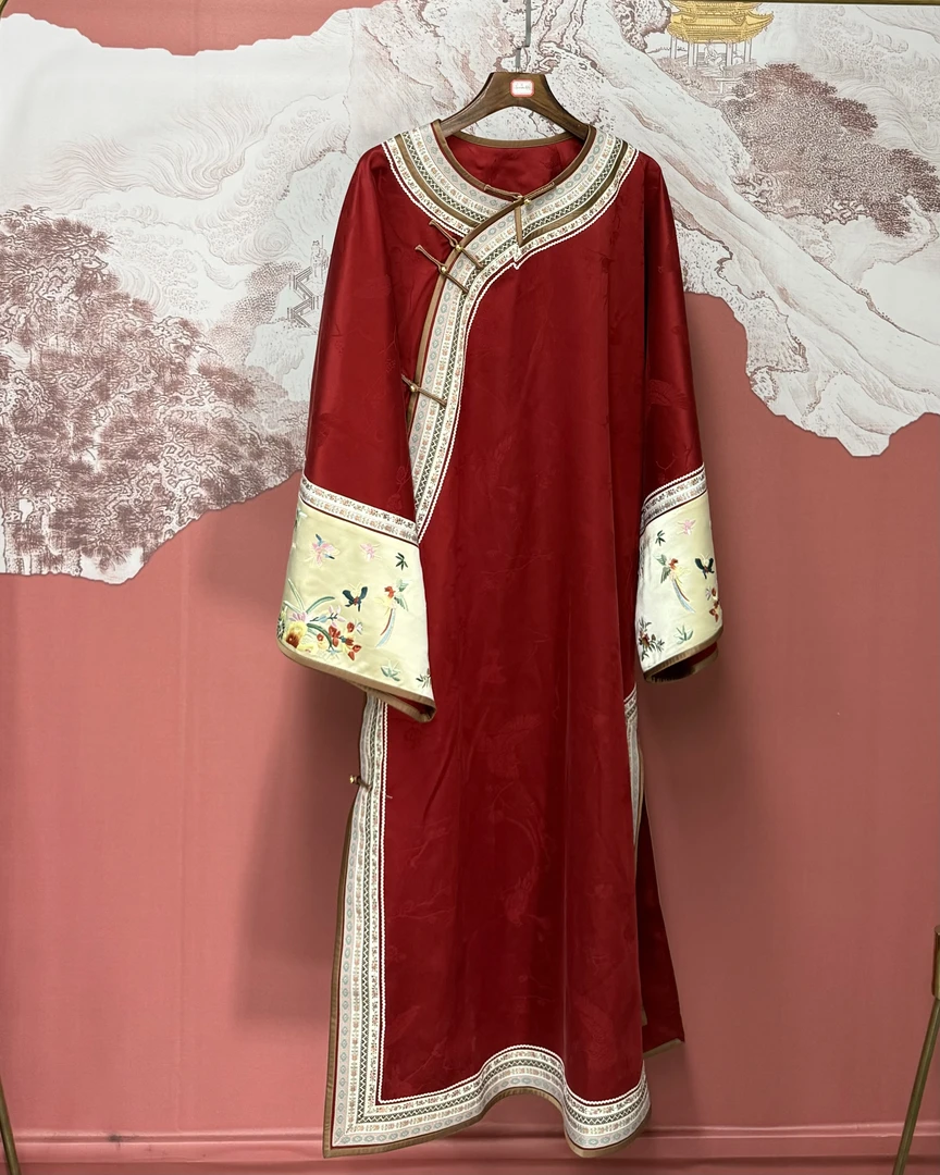 【卿风】242590 香云纱中式精工长袍氅衣 连衣裙