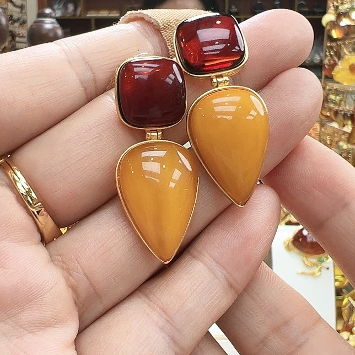 琥珀银S925镶嵌珠宝奇石