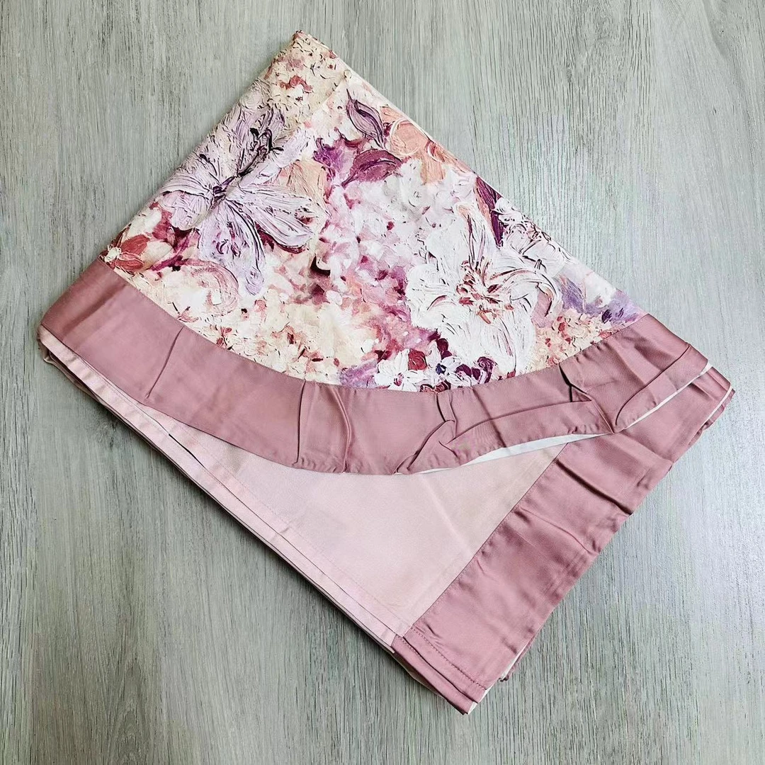 半亩花田-粉色珍珠锦棉圆角宽边床单2.3*2.5米