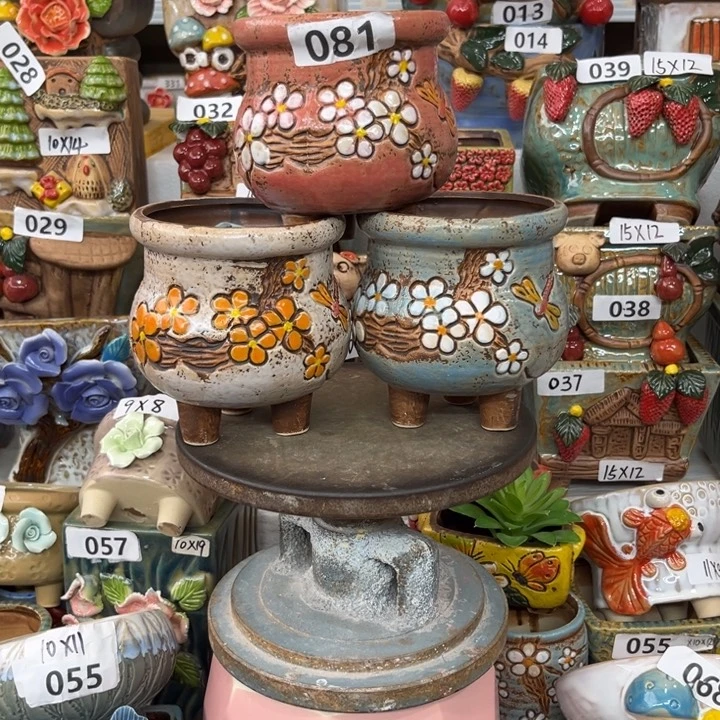 紫砂花盆粗陶材质多肉花盆