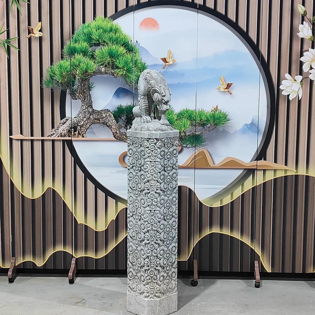 青石原石原色吸水兽石柱拴马庄玄关室内外摆件包邮不含卸车和摆放