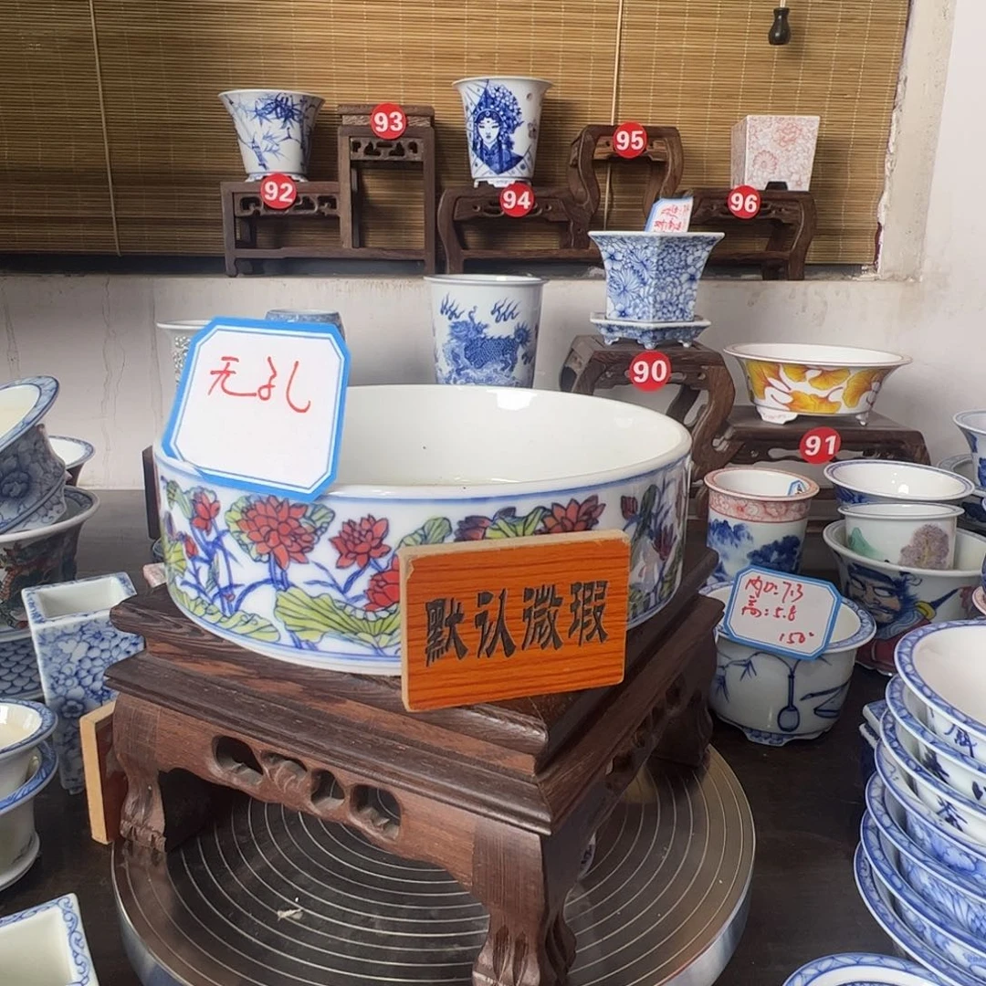 墨奈手绘陶瓷花盆