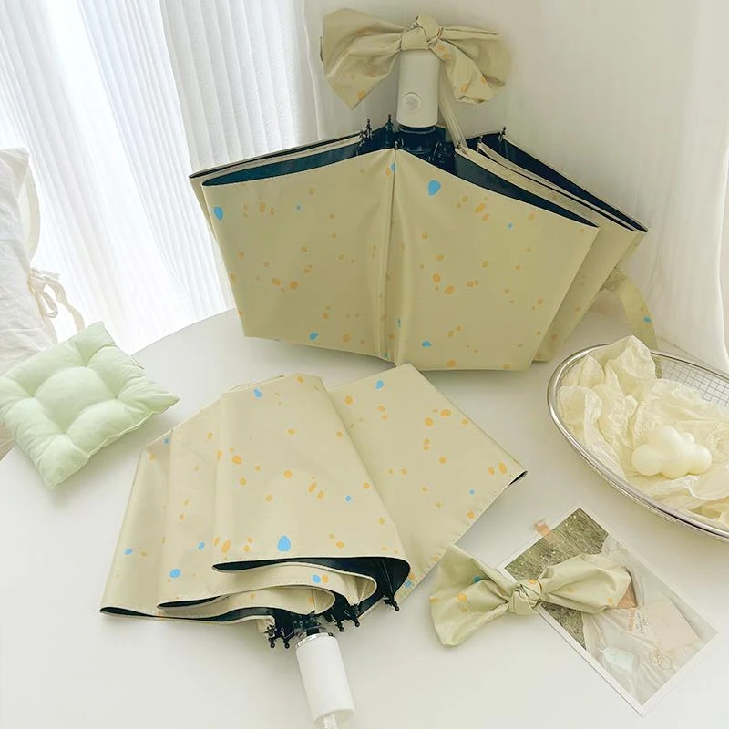 FAVMARTHA奶油泼墨雨伞太阳伞晴雨两用高颜值黑胶防晒防紫外线遮