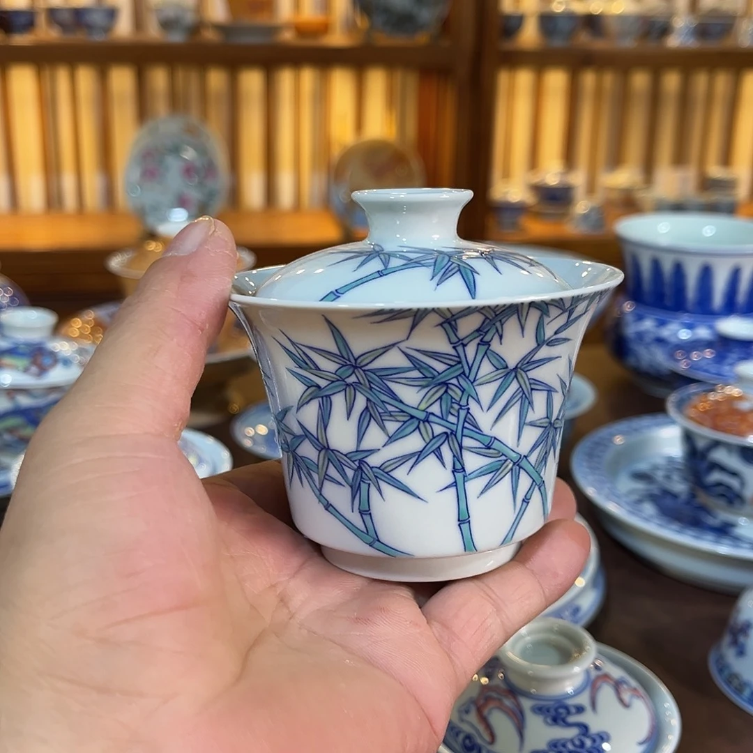 錡镇堂手工手绘盖碗