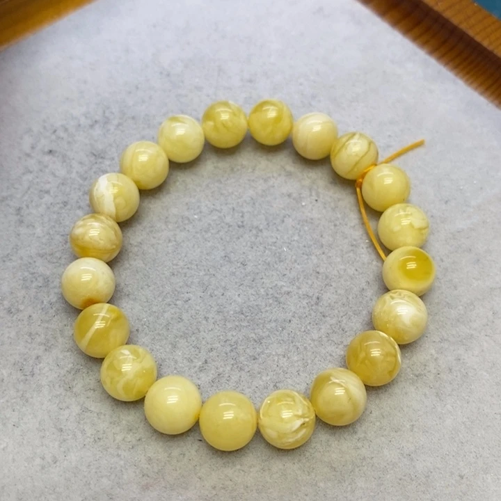 蜜蜡裸石未镶嵌手串