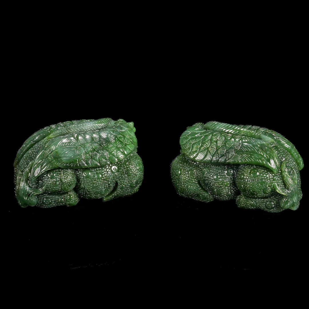 LOT.047和田玉瑞兽一对/X4101/X4102