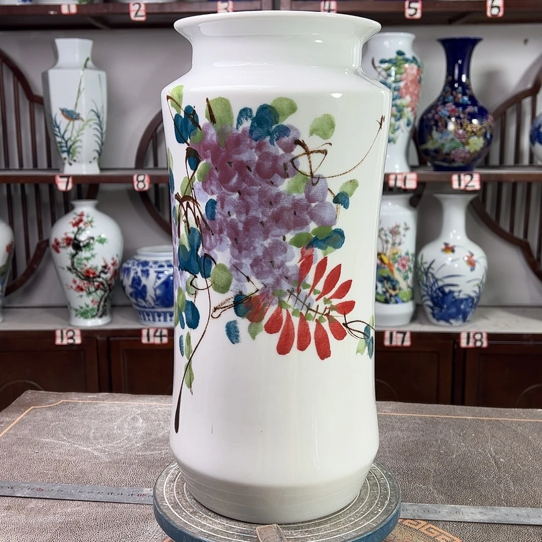 摆件陶景德镇陶瓷书紫藤