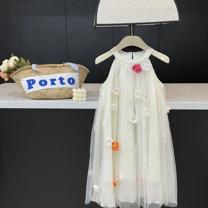 现货leomama【花仙子】女童洋气夏装连衣裙2025款女孩儿童无袖裙子