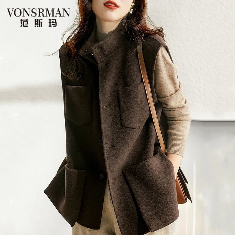 毛呢外套女秋冬2025新款设计感小众复古高端轻奢洋气时尚马甲背心