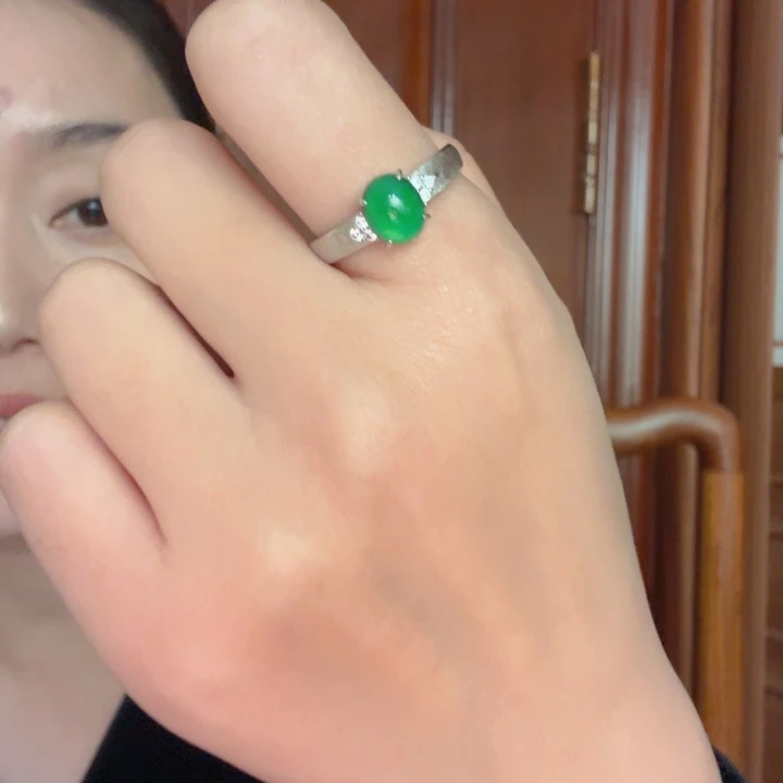 翡翠银S925镶嵌吊坠(不含链)戒指