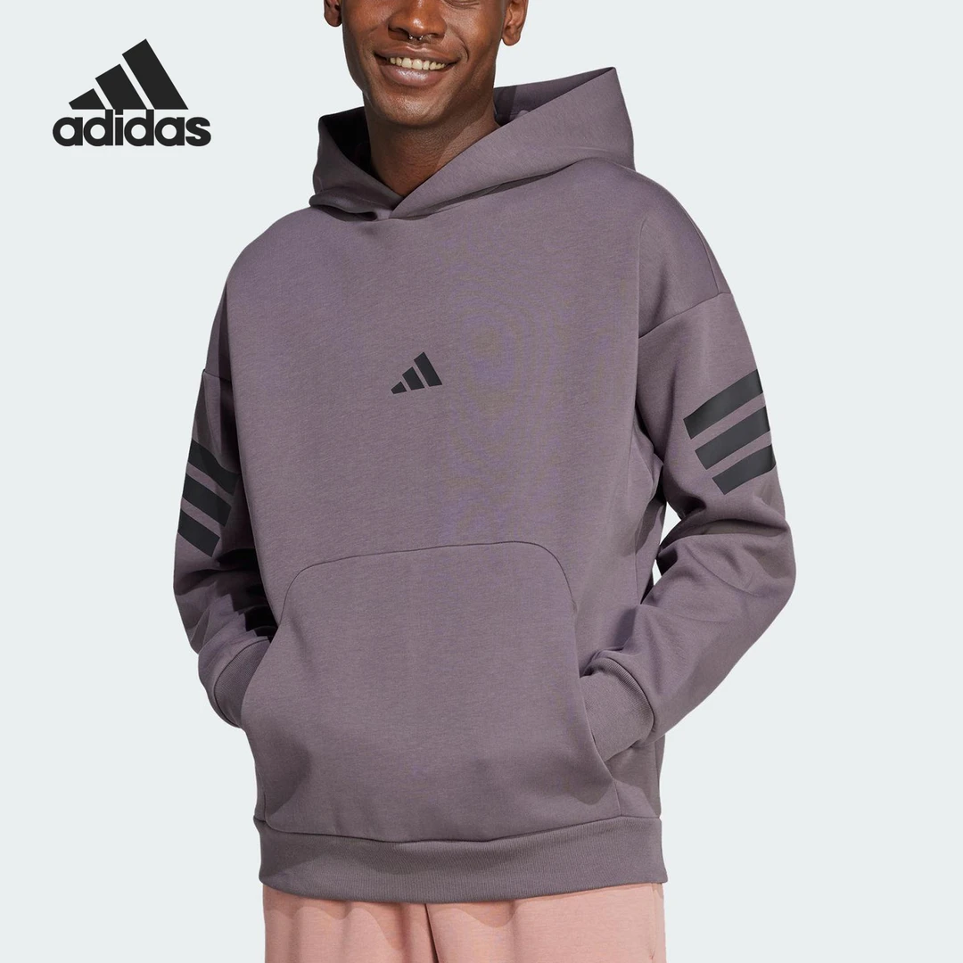 Adidas/阿迪达斯正品2025春男士针织保暖休闲连帽卫衣JI8777