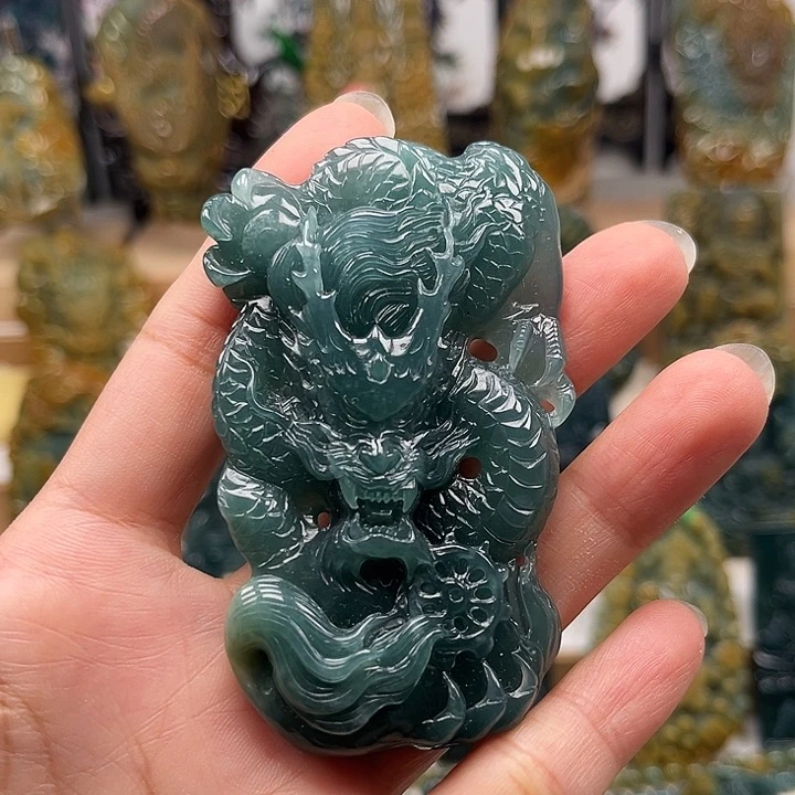翡翠未镶嵌颈饰天然翡翠a货龙