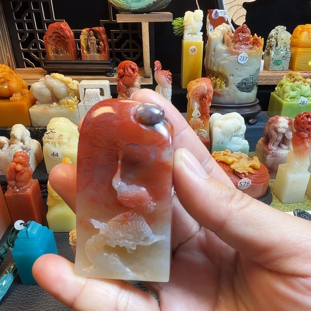 寿山石印石仙鹤 延年