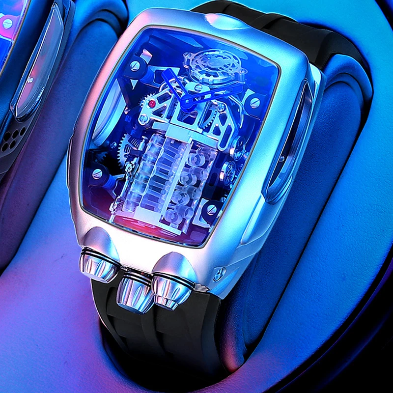 【5023】引擎发动机正品新款手表男士运动自动机械腕表